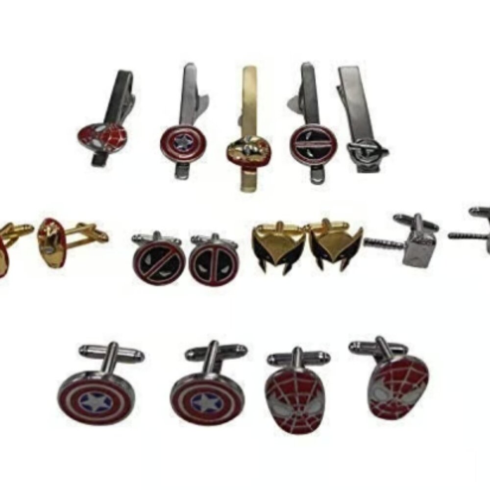 Marvel Cufflink and Tie Clips Set